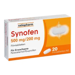 Synofen - com ibuprofeno e paracetamol, 20 peças
