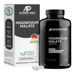 Malato de magnésio 3000 mg comprimidos veganos, 180 unidades