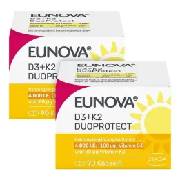 Eunova Duoprotect D3 + K2 4000 U.I. / Cápsulas de 80 µg, 2x90 unidades