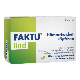 FAKTU Supositórios Lind para hemorróidas com hamamélis, 25 peças