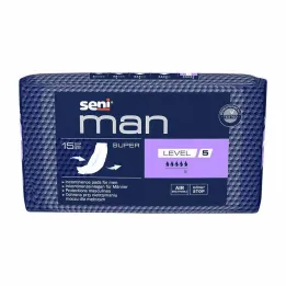 Almofada para incontinência Seni® Man super nível 5, 15 unid