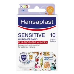 Tiras de gesso Hansaplast Kids sensíveis 6x7 cm, 10 peças