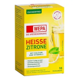 Wepa limão quente + vitamina C + cálcio em pó sem açúcar, 10X10 g