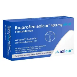 Ibuprofeno axicur® 400 mg comprimidos revestidos por película agudos, 20 unidades