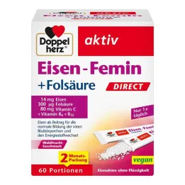 Pastilhas diretas Doppelherz Iron-Femin, 60 unidades