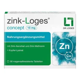 Conceito Zinc-Loges 15 mg comprimidos com resistência entérica, 90 unidades