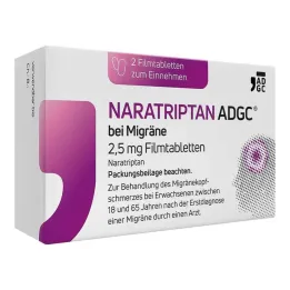 NARATRIPTAN ADGC® para enxaquecas comprimidos revestidos por película de 2,5 mg, 2 unidades