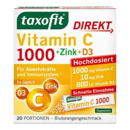 Taxofit Vitamina C 1000 + Zinco + D3 Grânulos Diretos, 20 unid