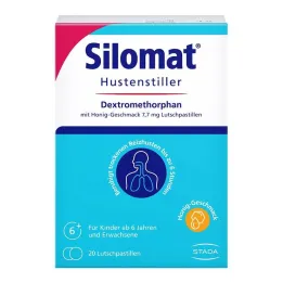 Silomat supressor de tosse dextrometorfano com sabor de mel, 20 unidades