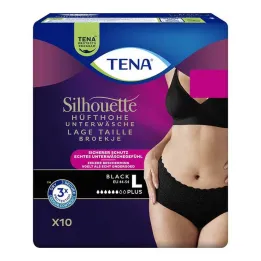 Calças para incontinência pretas Tena Silhouette Plus L, 10 unidades