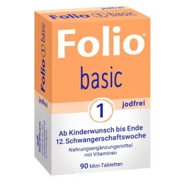 Comprimidos revestidos por película básicos sem iodo Folio 1, 90 unidades