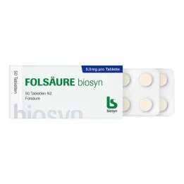 Comprimidos de ácido fólico Biosyn, 50 unidades