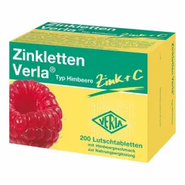 Pastilhas de framboesa Zinkletten Verla, 200 unidades