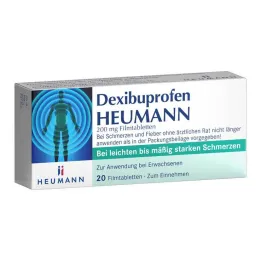 Dexibuprofeno Heumann 200 mg comprimidos revestidos por película, 20 unidades