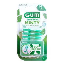GUM Palhetas suaves mentoladas médias, 40 unid