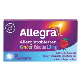 Comprimidos de alergia Allegra para crianças, comprimidos de fusão de 10 mg, 20 unidades