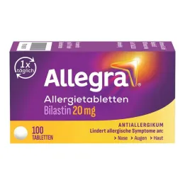 Comprimidos para alergia Allegra, comprimidos de 20 mg, 100 unidades