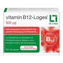 Vitamina B12-Loges cápsulas de 500 µg, 180 peças