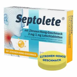 Pastilhas Septolete sabor limão e mel 3 mg/1 mg, 16 comprimidos