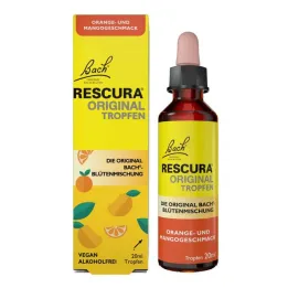 Bach Flowers Original Rescura gotas Orange Mango sem álcool, 20 ml