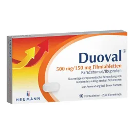 Duoval 500 mg / 150 mg comprimidos revestidos por película, 10 unidades