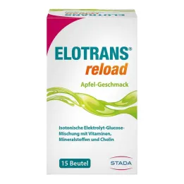 Saco de maçã em pó com eletrólito Elotrans reload, 15X7,45 g