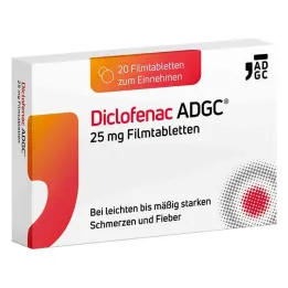 Comprimidos revestidos por película de diclofenaco ADGC 25 mg, 20 unidades