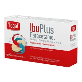 Togal Ibuplus Paracetamol 200 mg / 500 mg comprimidos revestidos por película, 20 comprimidos