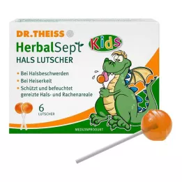 DR.THEISS Pirulitos de pescoço HerbalSept Kids 6 unidades, doces, 6 unidades