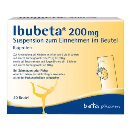 Ibubeta 200 mg suspensão oral em saqueta, 20 unidades