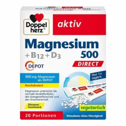 Doppelherz Magnésio 500 + B12 + D3 Depot Direct Pellets, 20 unid