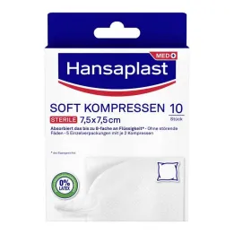 Compressas macias Hansaplast 7,5x7,5 cm estéreis, 5x2 peças