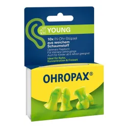 Tampões intra-auriculares de espuma Ohropax Young, 10 unidades