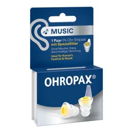 Plugues de filtro Ohropax Music intra-auriculares, 2 peças