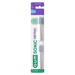 GUM Cabeças de escova de reposição Sonic Ortho, 2 peças