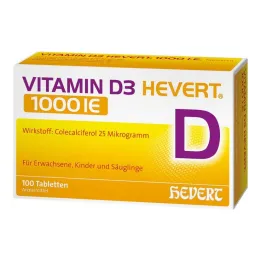 Vitamina D3 Hevert 1000 UI comprimidos, 100 unidades