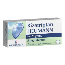 Rizatriptano Heumann para enxaquecas comprimidos de 5 mg, 2 unidades