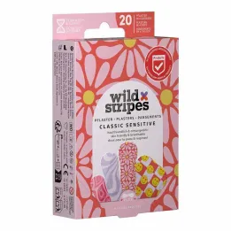 Wild Stripes Classic emplastros Pastel Fun sensíveis, 20 un