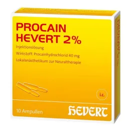 Procaína Hevert solução injetável a 2%, ampolas, 10x2 ml