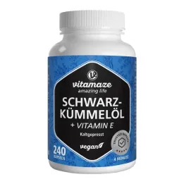 Cápsulas de óleo de cominho preto + vitamina E, 240 unidades
