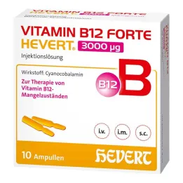 Vitamina B12 Forte Hevert 3000 µg solução injetável ampola, 10x2 ml