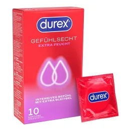 Preservativos extra úmidos Durex com sensação real, 10 unidades