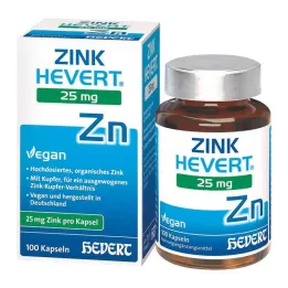 Zinco Hevert 25 mg cápsulas, 100 unidades