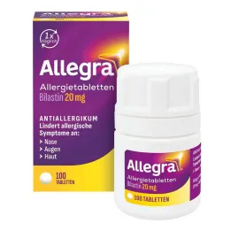 Comprimidos para alergia Allegra, comprimidos de 20 mg, lata, 100 unidades