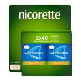 Nicorette Fruit 2 mg pastilhas prensadas, 80 unidades