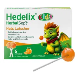 Hedelix Herbalsept Pescoço Pirulitos Crianças, 6 unidades