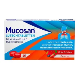 Pastilhas Mucosan frutas vermelhas, 16 unidades