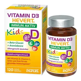 Pastilhas Hevert Immun Aktiv Kids Vitamina D3, 120 unidades