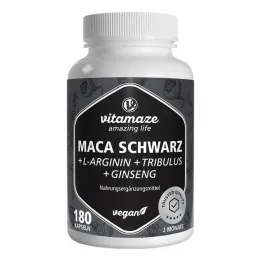Cápsulas Complexo Maca Black + Tribulus + Ginseng, 180 un