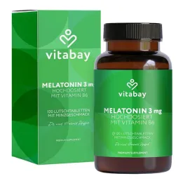 Melatonina em dose alta 3 mg + vitamina B6 vegan Lut., 120 unid